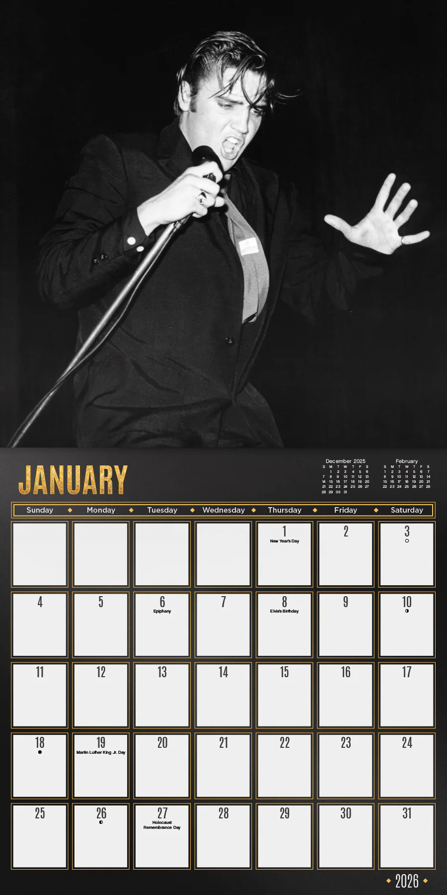 2026 Elvis Wall Calendar - Image 2
