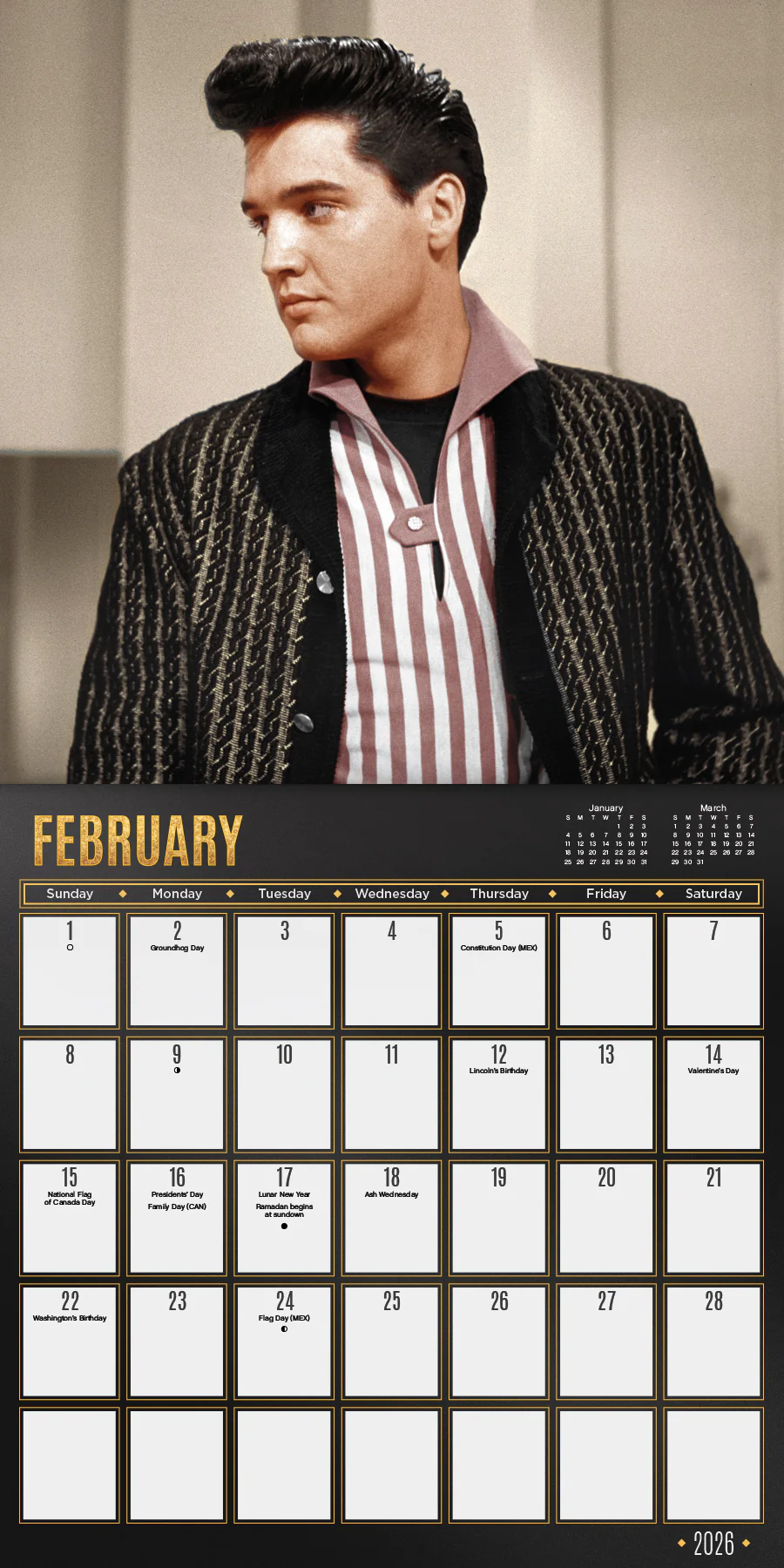 2026 Elvis Wall Calendar - Image 3
