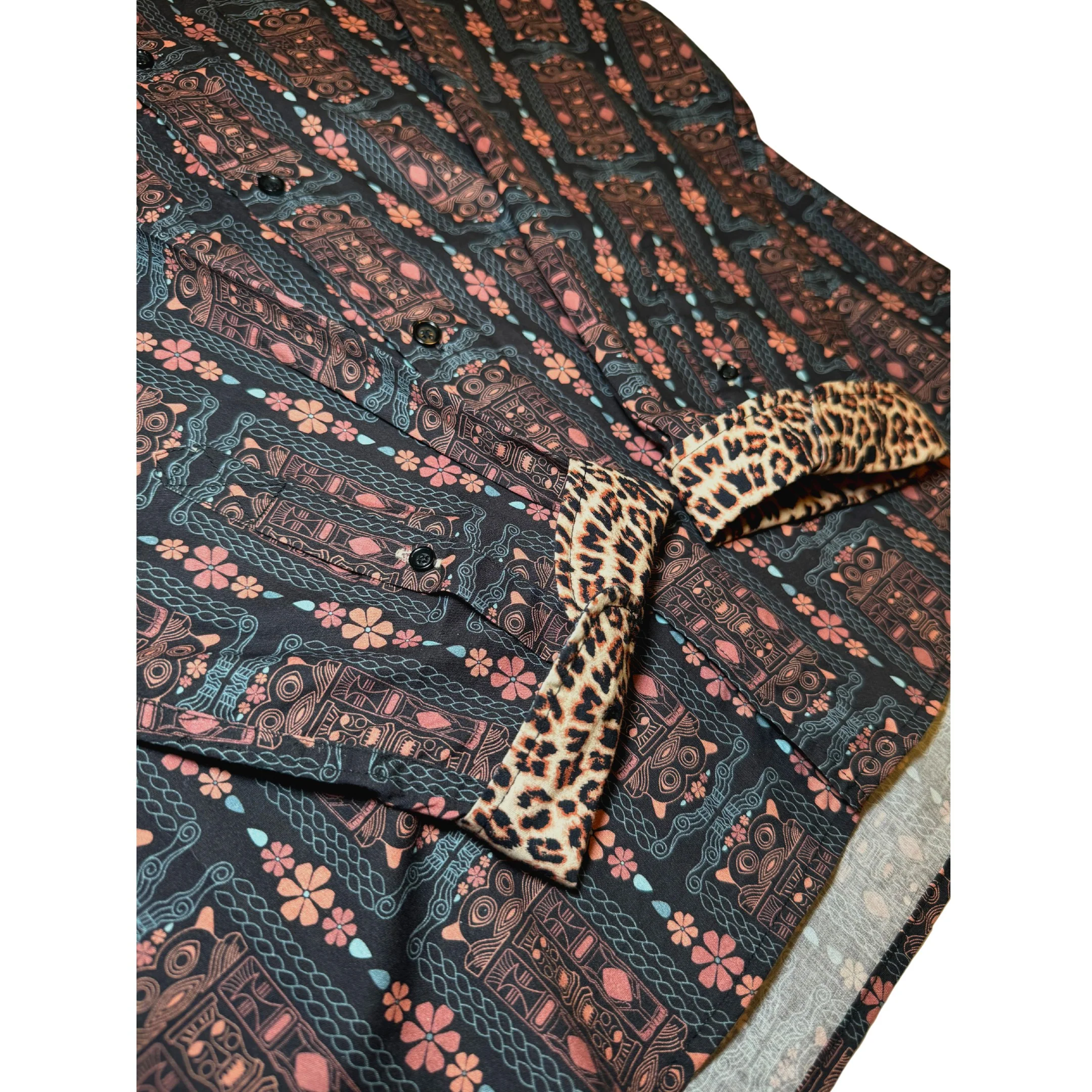 Authentic Elvis Jungle Room Long Sleeve Woven Shirt - Image 3