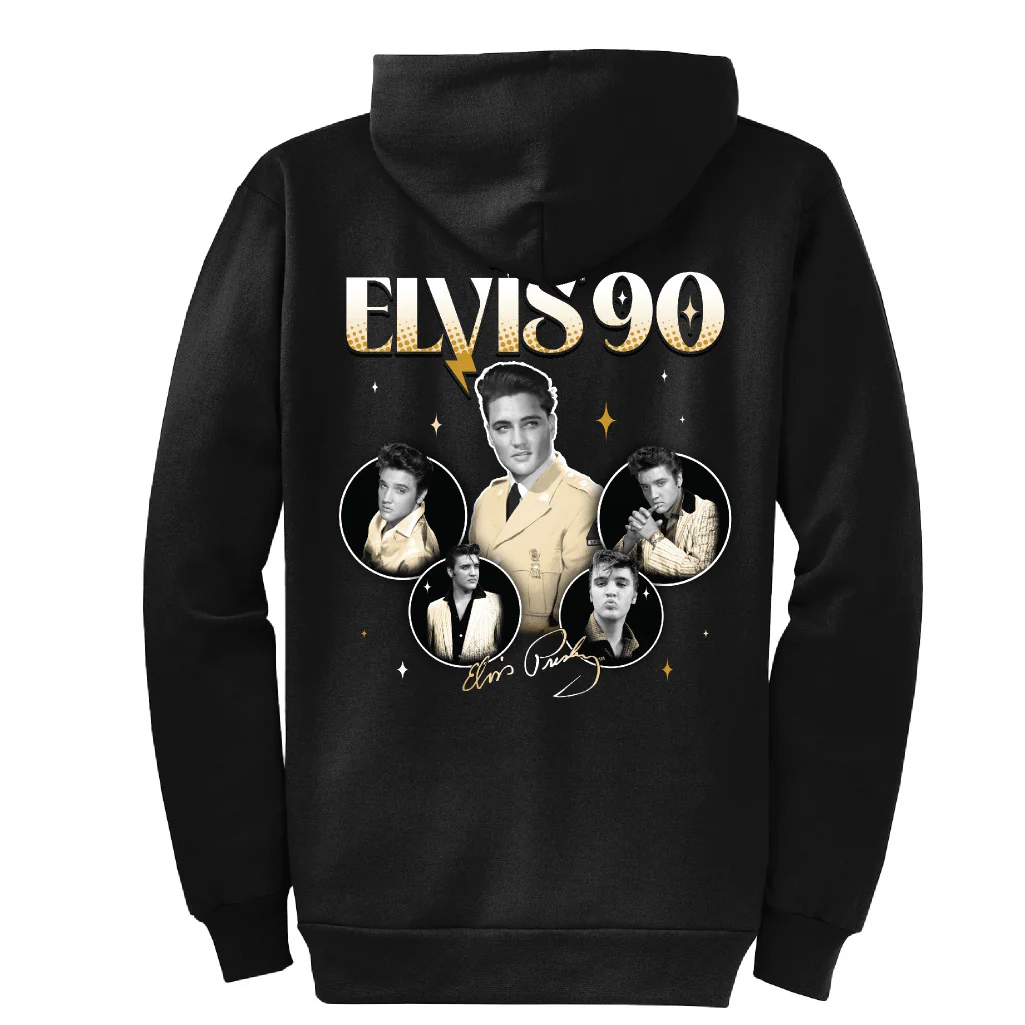 Elvis 90 Collage Zip Hoodie - Image 2