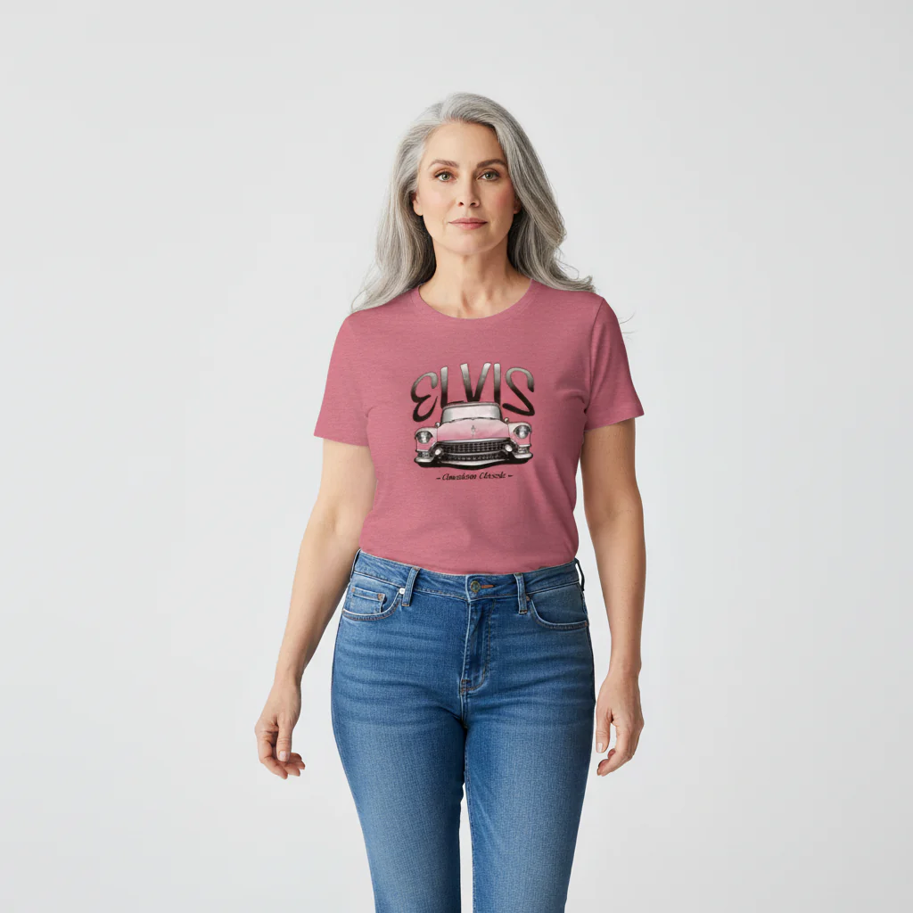 Elvis American Classic Pink Car Women's T-Shirt - Image 2