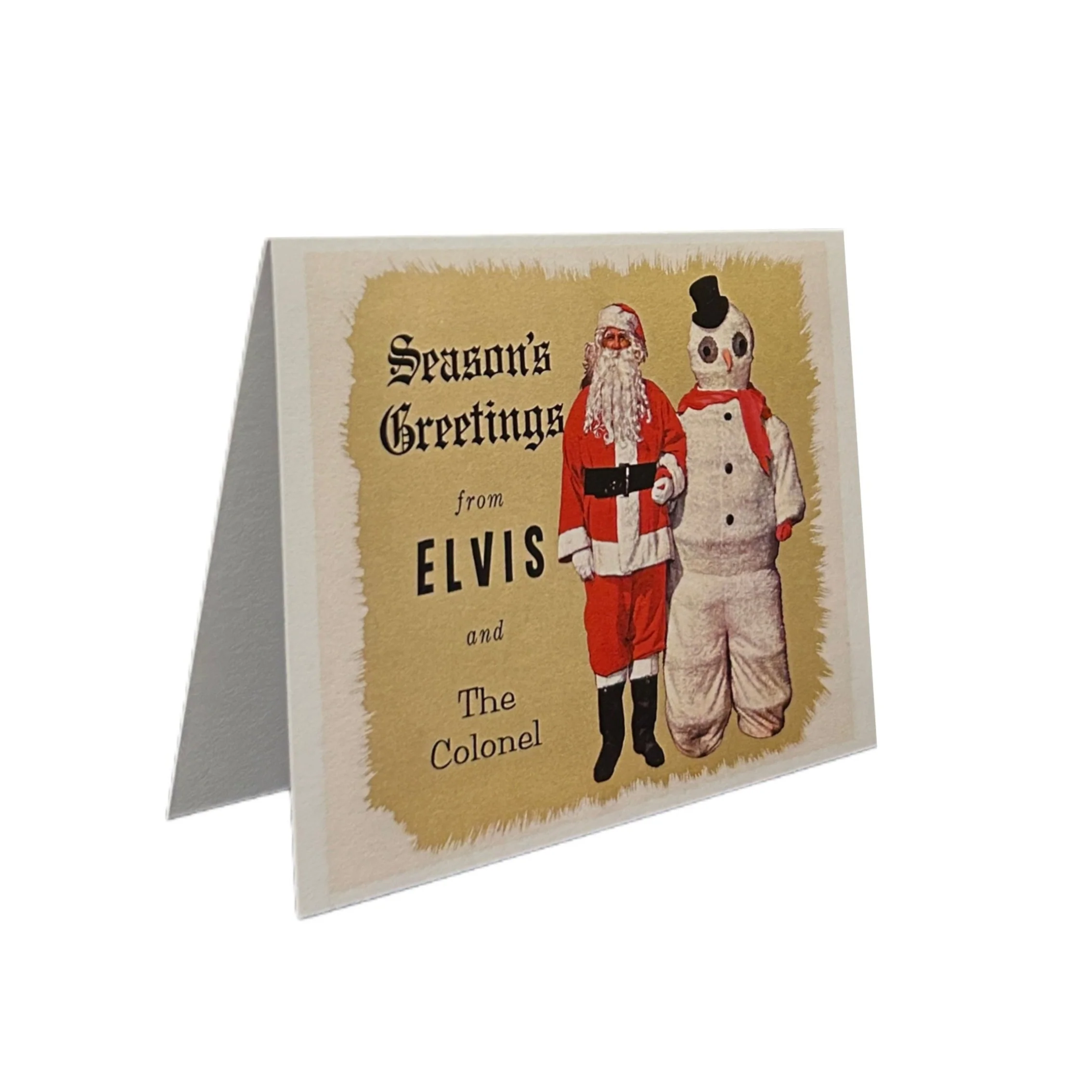Elvis and The Colonel Santa Snowman Christmas Card - Image 2