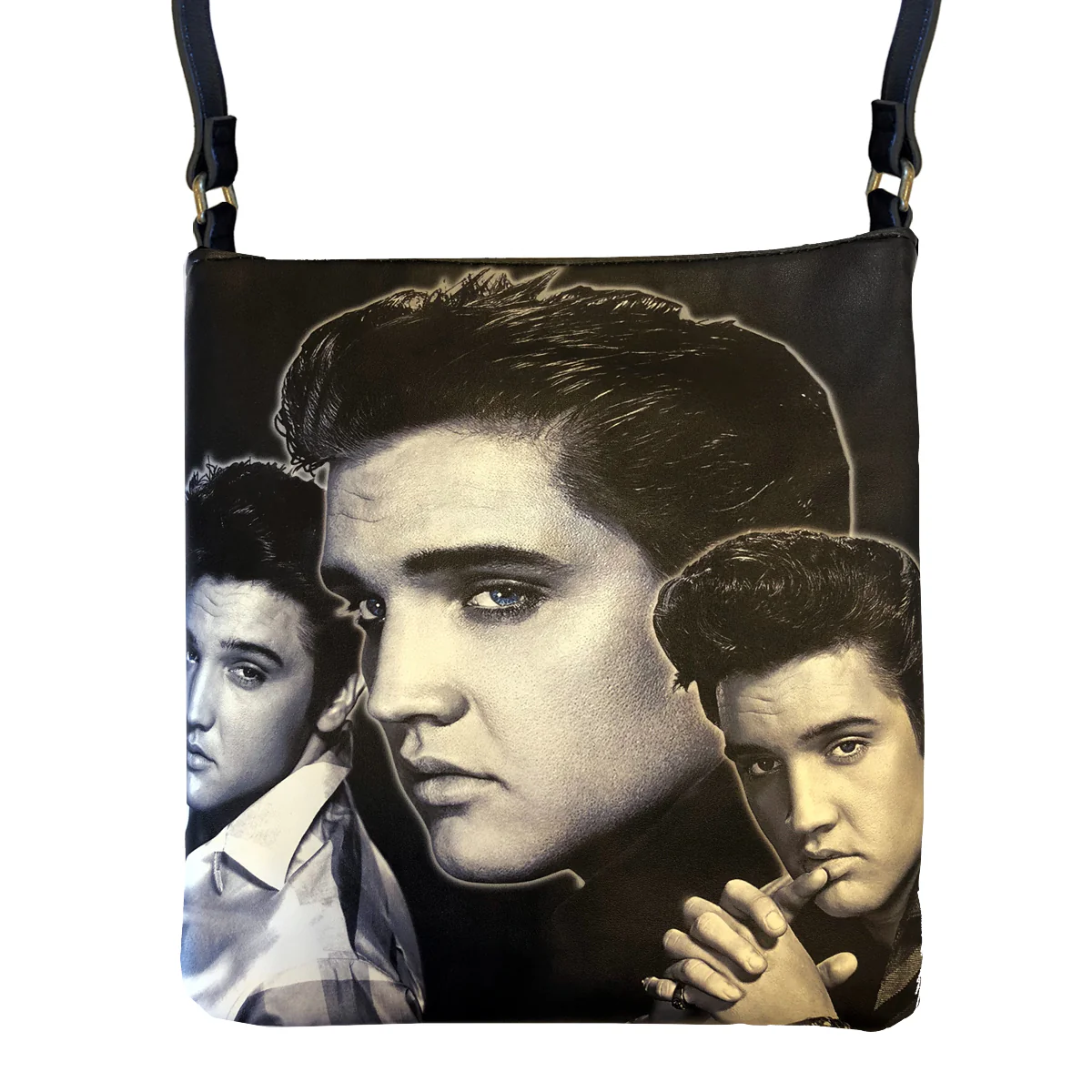Elvis Black and White Collage Crossbody Handbag - Image 2