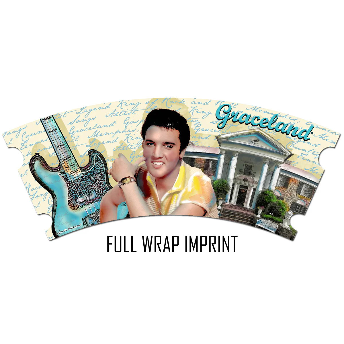 Elvis Graceland Guitar Watercolor Coffee Mug - Image 3
