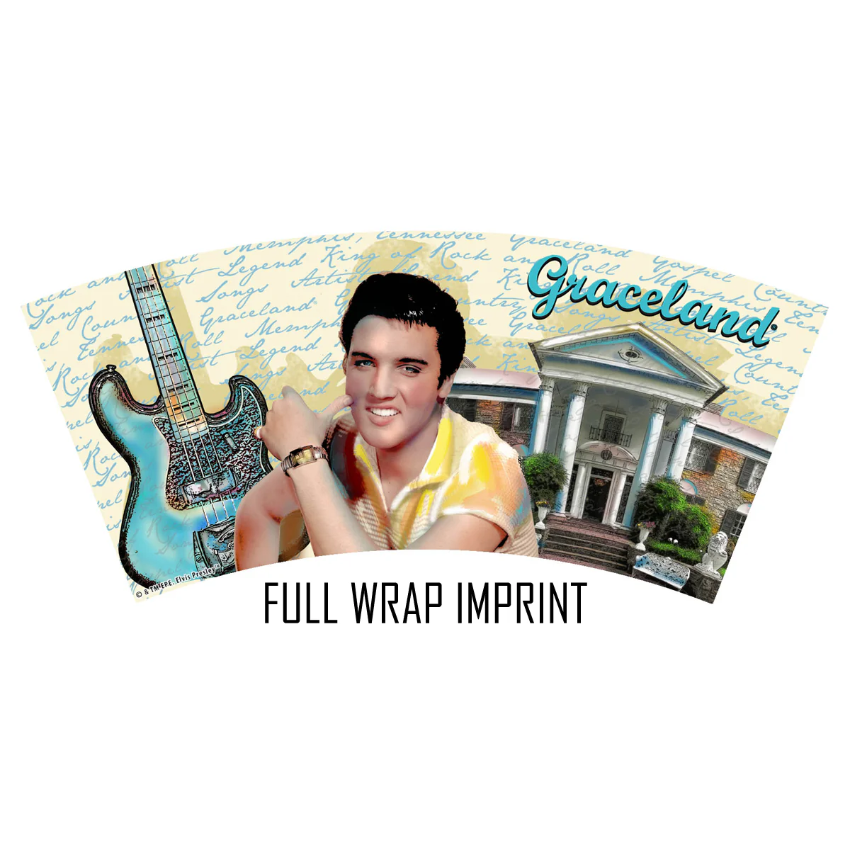 Elvis Graceland Guitar Watercolor Shot Glass - Image 4