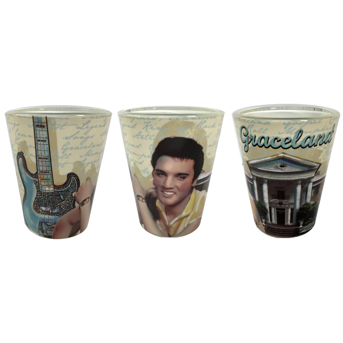 Elvis Graceland Guitar Watercolor Shot Glass - Image 5