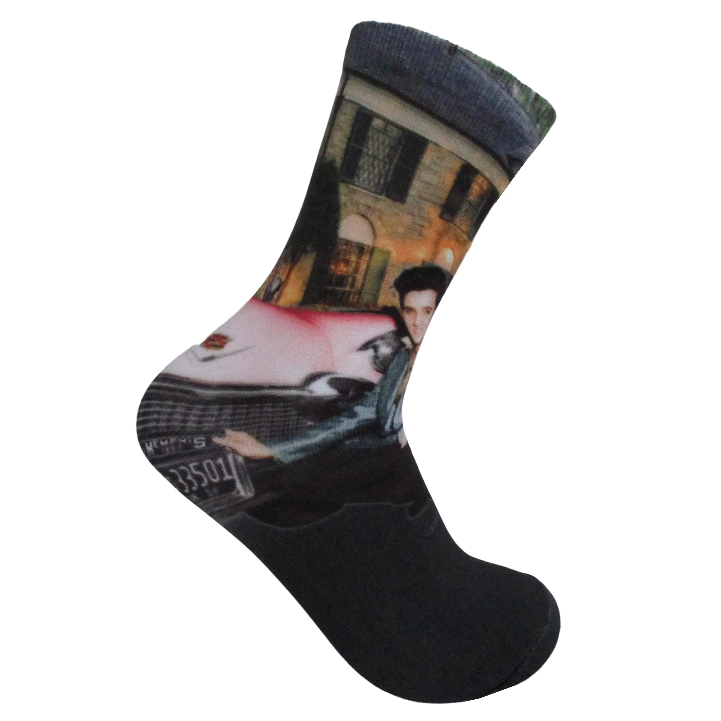 Elvis Pink Classic Car Graceland Sublimated Socks - Image 2