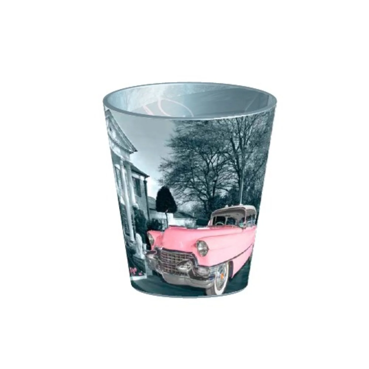 Elvis Pink Classic Car Roses Shot Glass - Image 2