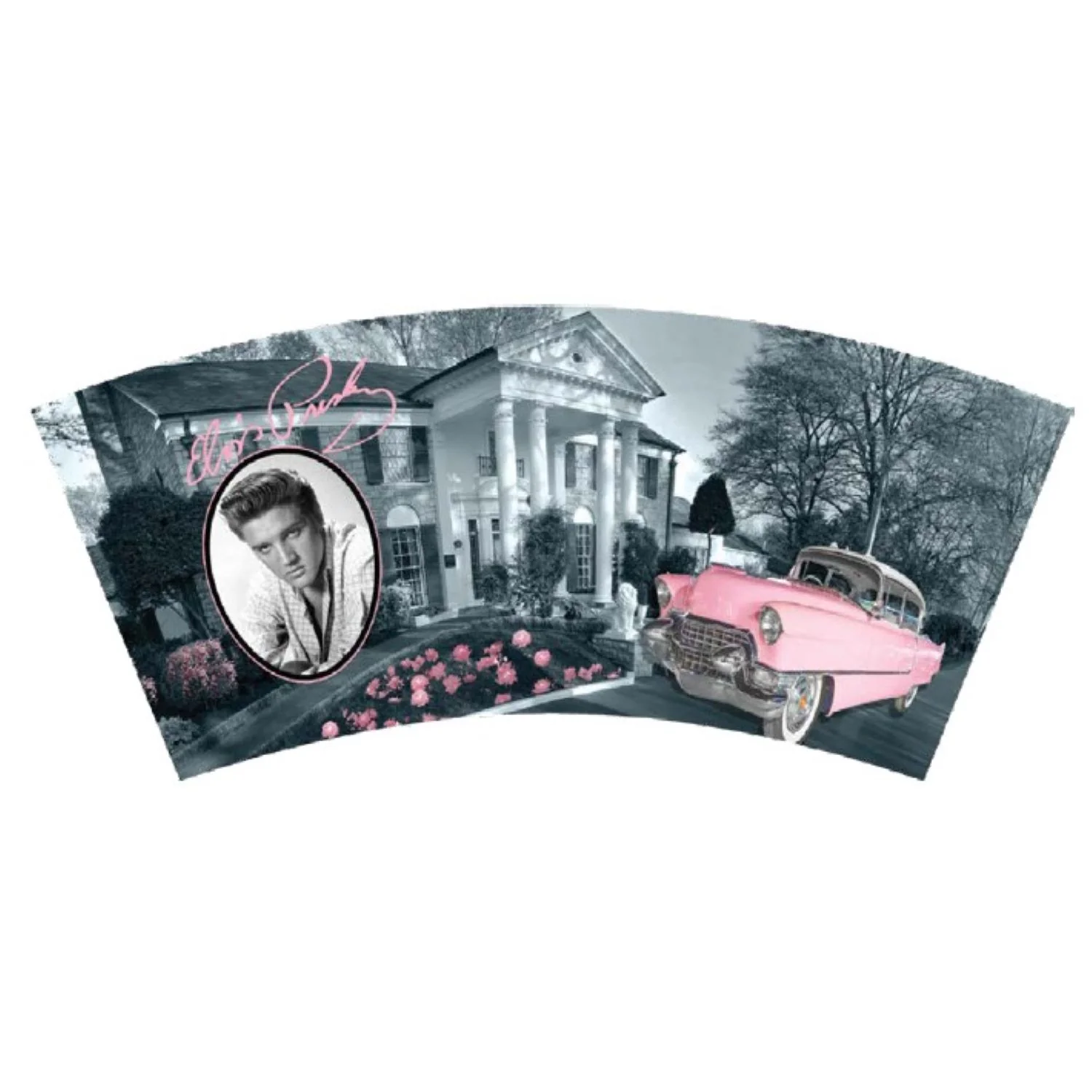 Elvis Pink Classic Car Roses Shot Glass - Image 3