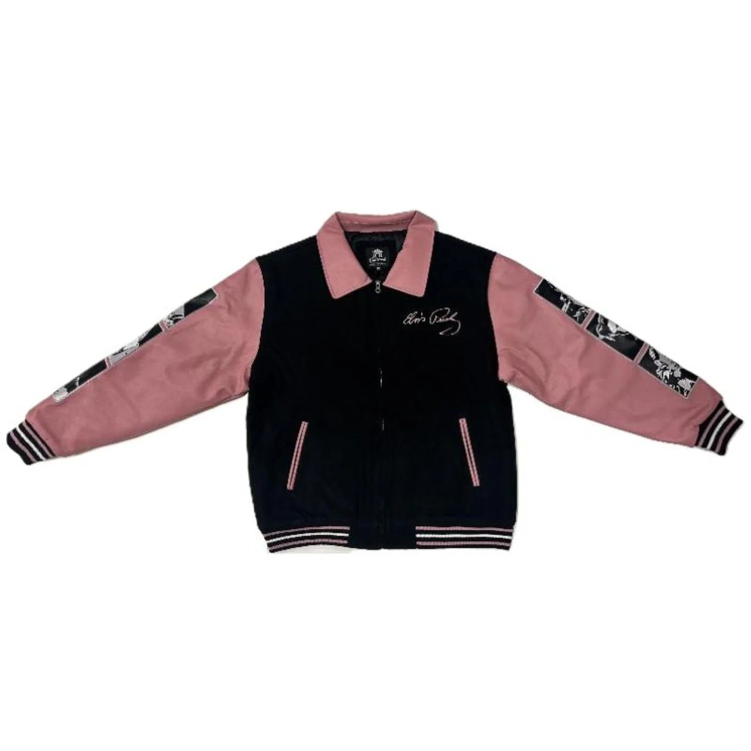 Elvis Presley Pink Retro Varsity Jacket - Image 2