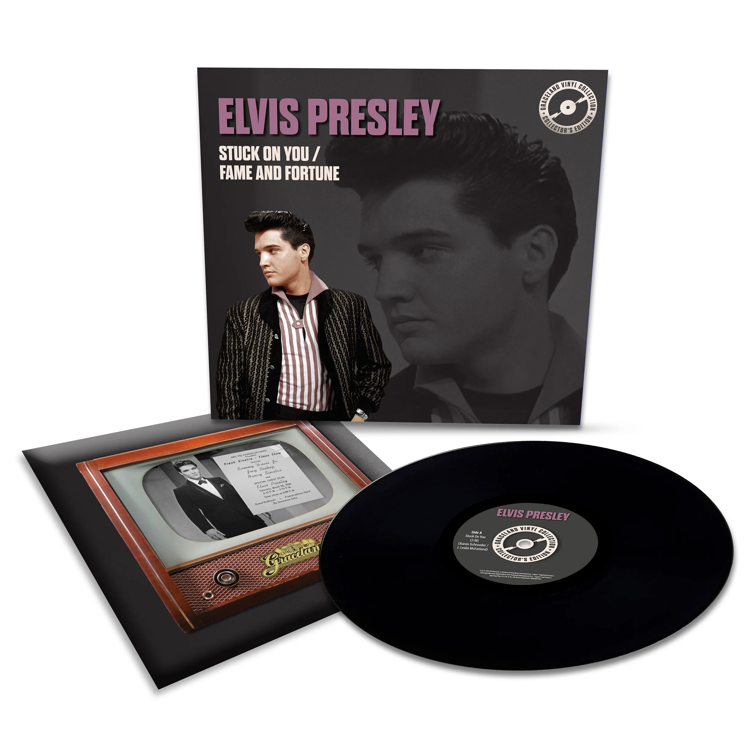 Elvis Presley: Stuck On You / Fame and Fortune Graceland Collector's Edition 10" Vinyl LP - Image 2