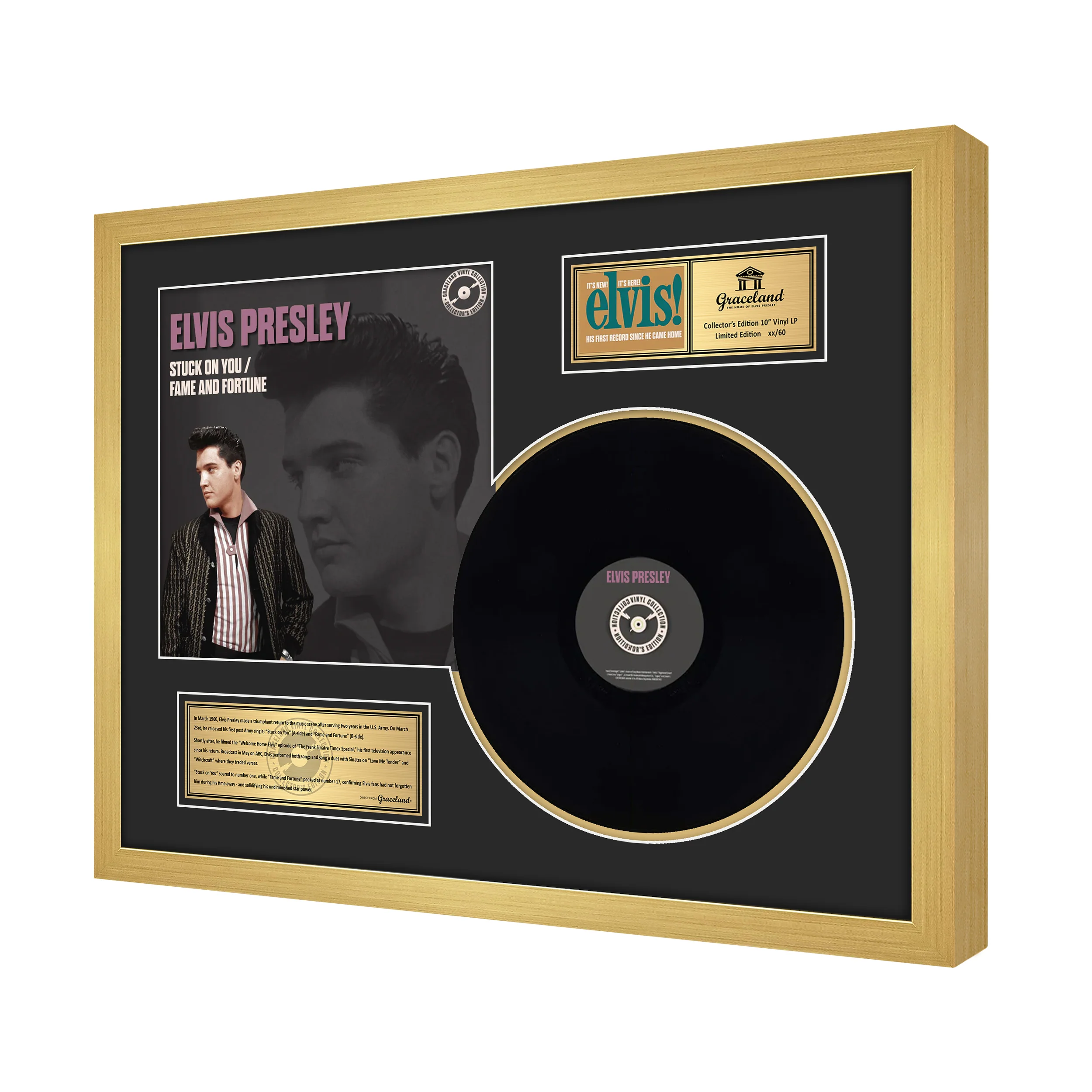 Elvis Presley: Stuck On You Framed 10" Record - Image 2