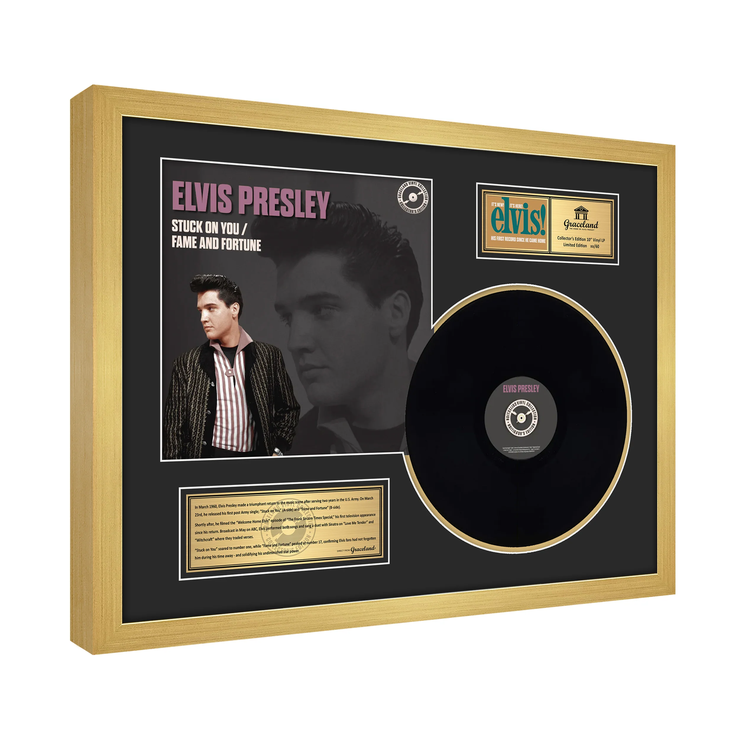 Elvis Presley: Stuck On You Framed 10" Record - Image 3
