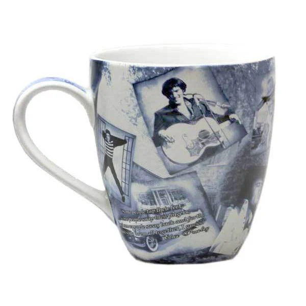 Elvis Presley's Graceland Blue Sepia Mug - Image 3
