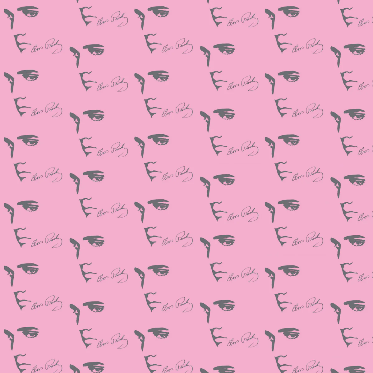 Elvis Profile Signature Wrapping Paper