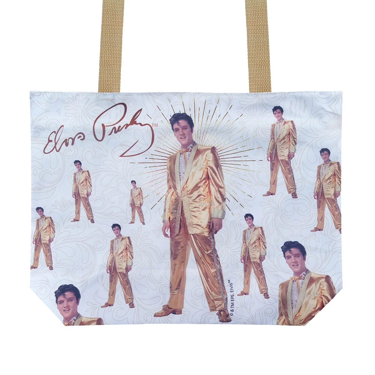 Elvis Repeat Gold Lame Tote Bag - Image 2
