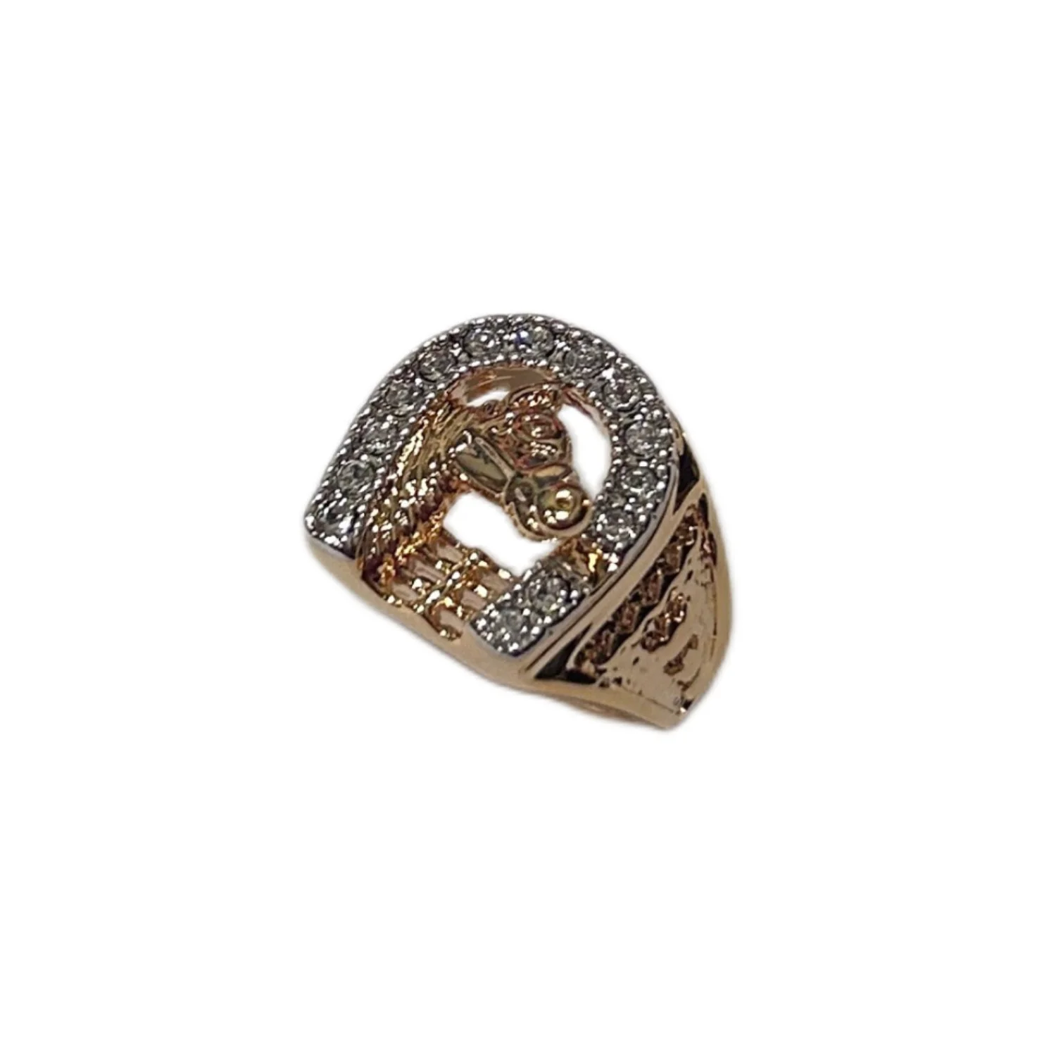 Elvis Signature Style: Gold Plated Horseshoe Ring - Image 2