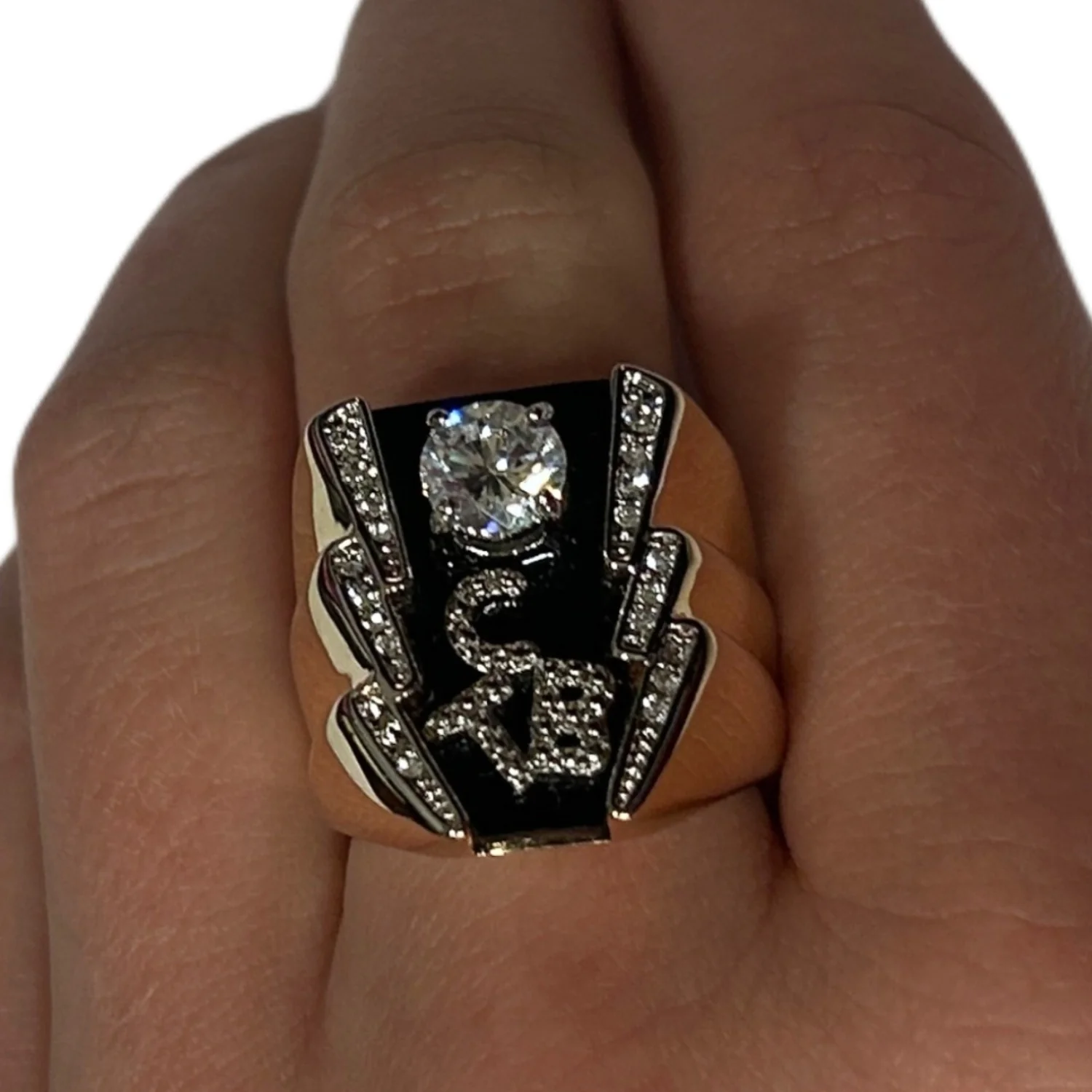 Elvis Signature Style: Gold Plated Small TCB Ring - Image 2