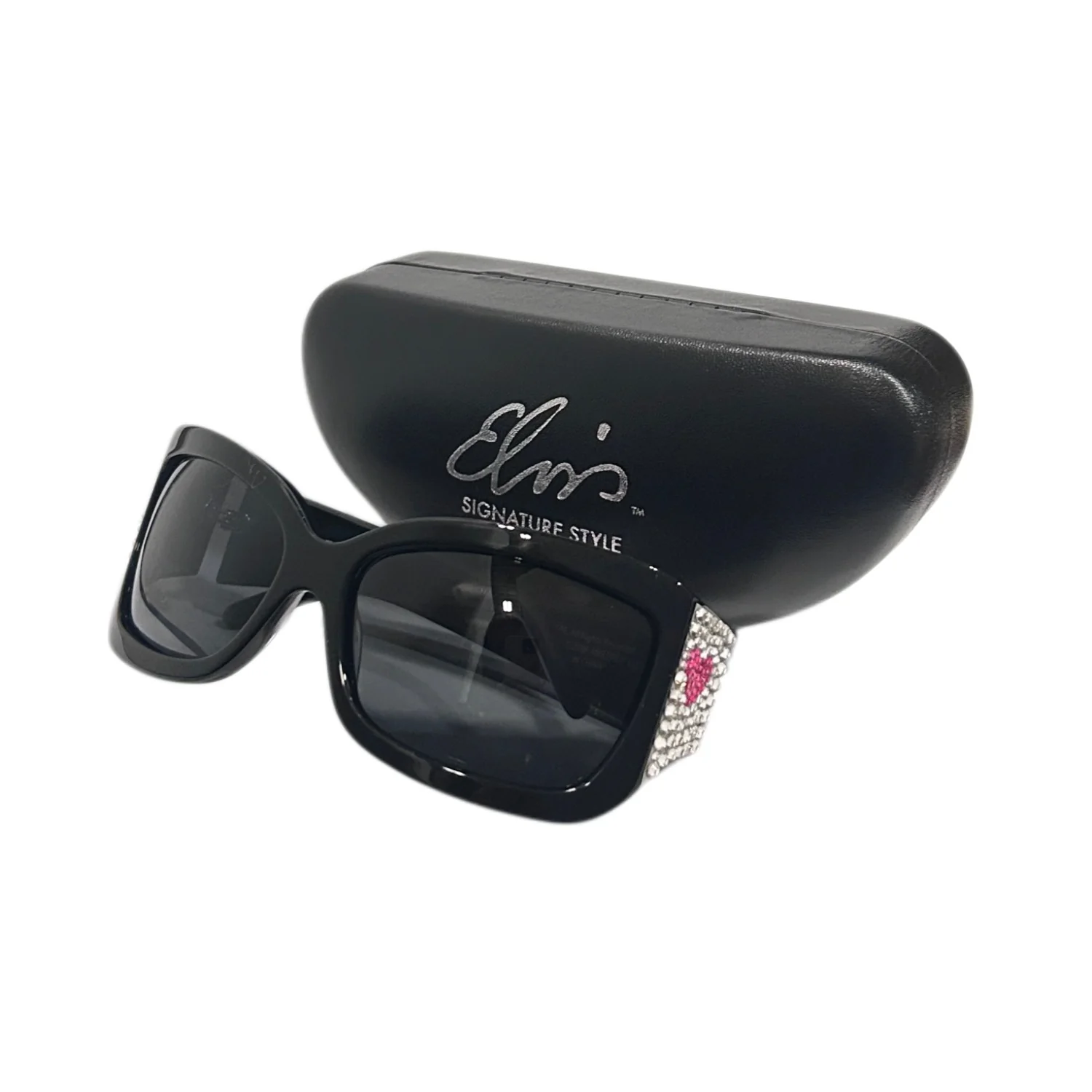 Elvis Signature Style: Pink Heart Elvis Bling Sunglasses - Image 6
