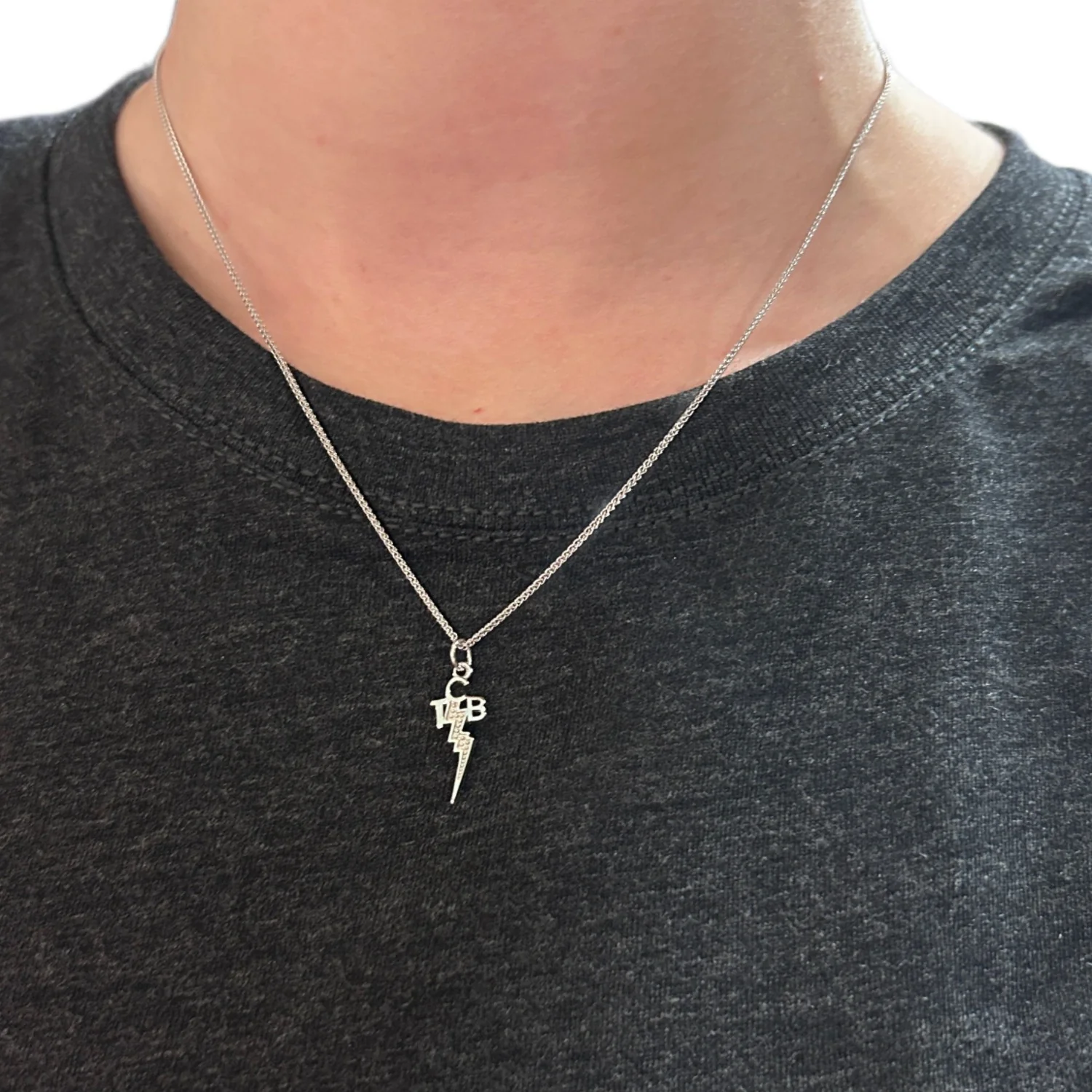 Elvis Signature Style: Sterling Silver Small TCB Necklace - Image 3