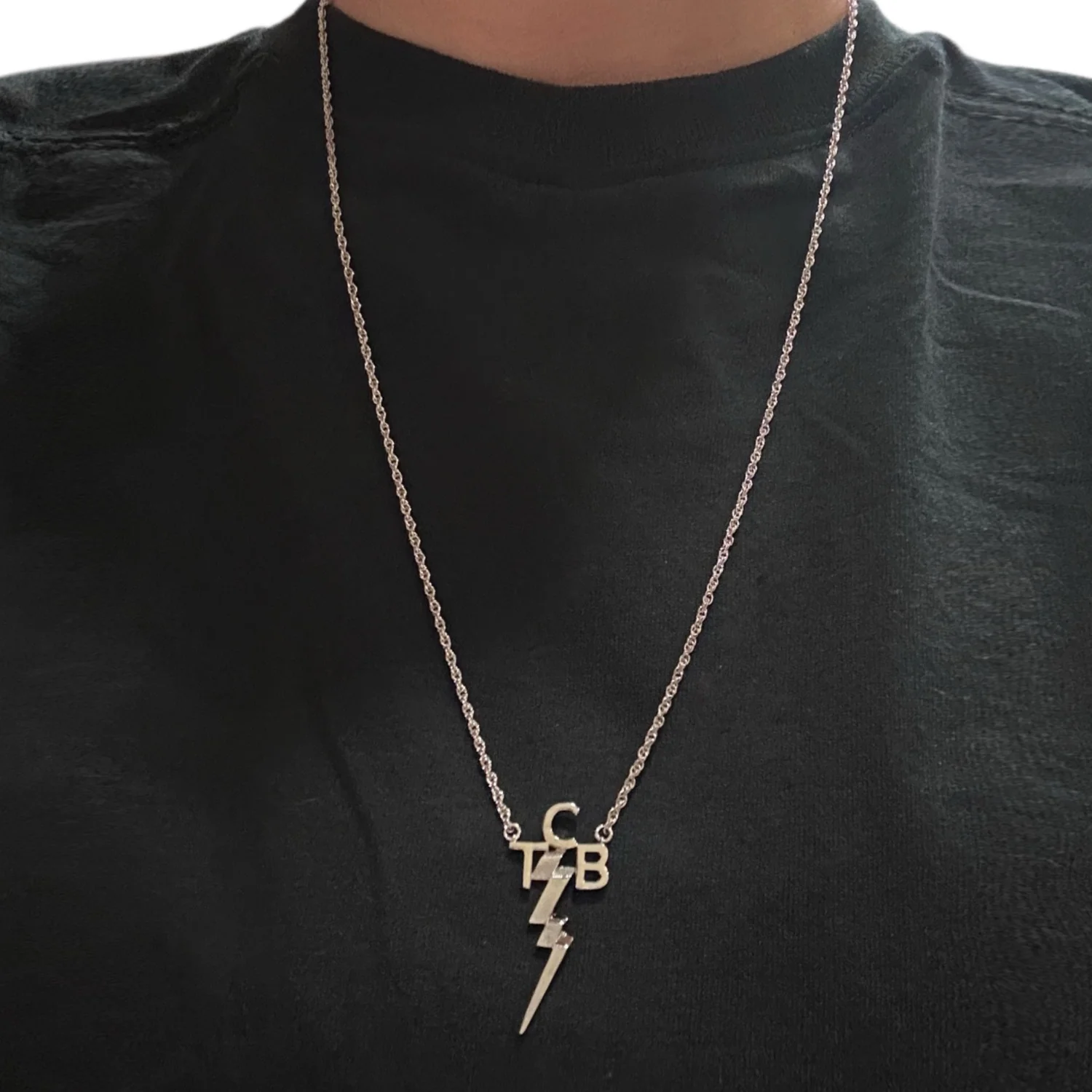 Elvis Signature Style: Sterling Silver TCB Necklace - Image 3