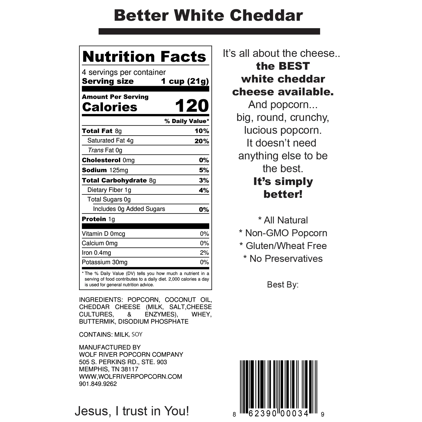 Graceland Better White Cheddar Popcorn - Image 2