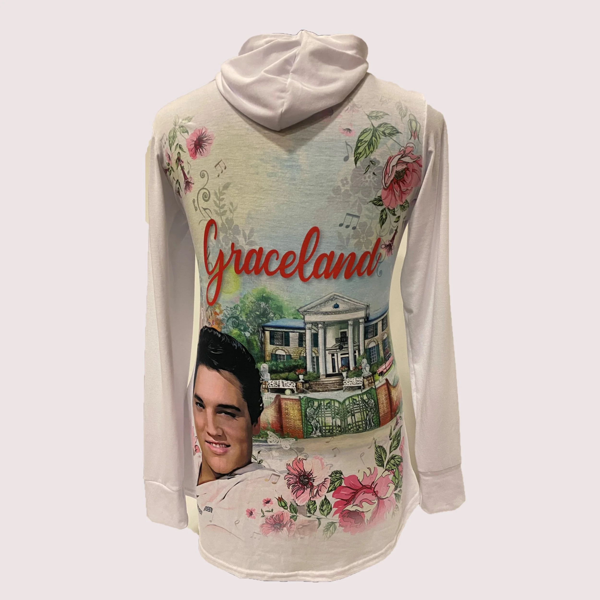 Graceland Elvis Watercolor Pullover Women's T-Shirt - Image 2