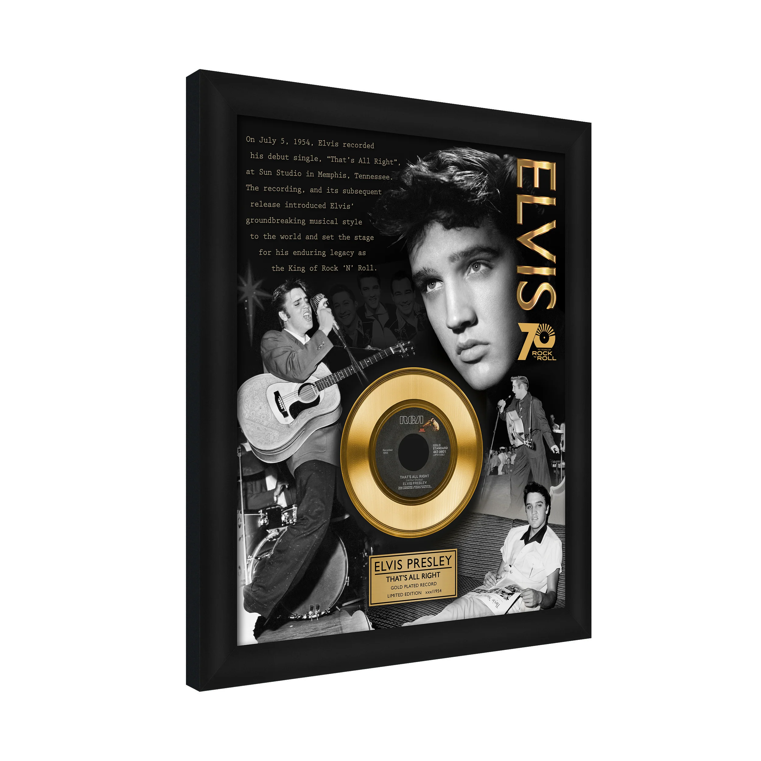 Limited Edition Elvis Presley That's All Right 70th Anniversary Gold Record - Image 3