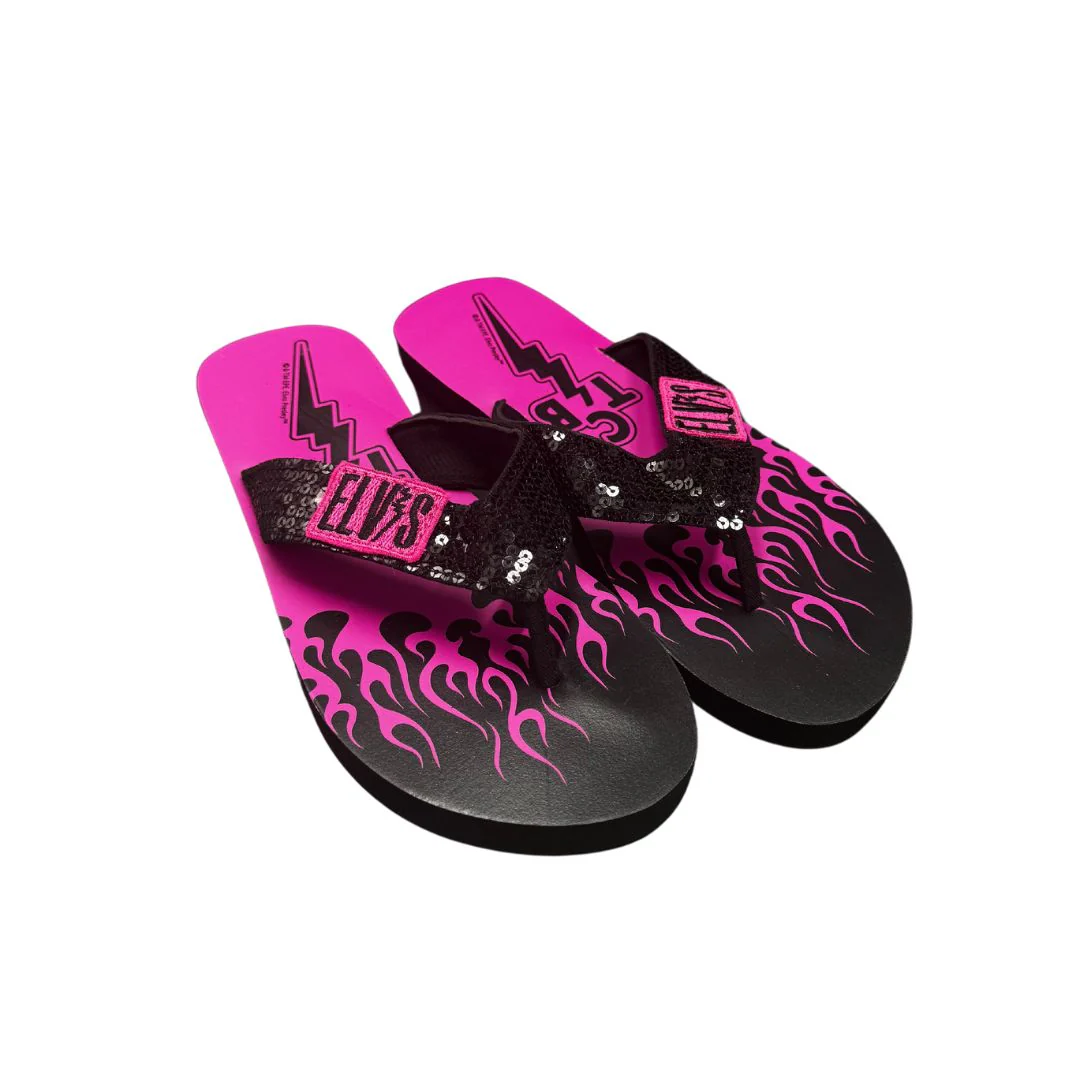 TCB Flames Sequin Flip Flops - Image 2