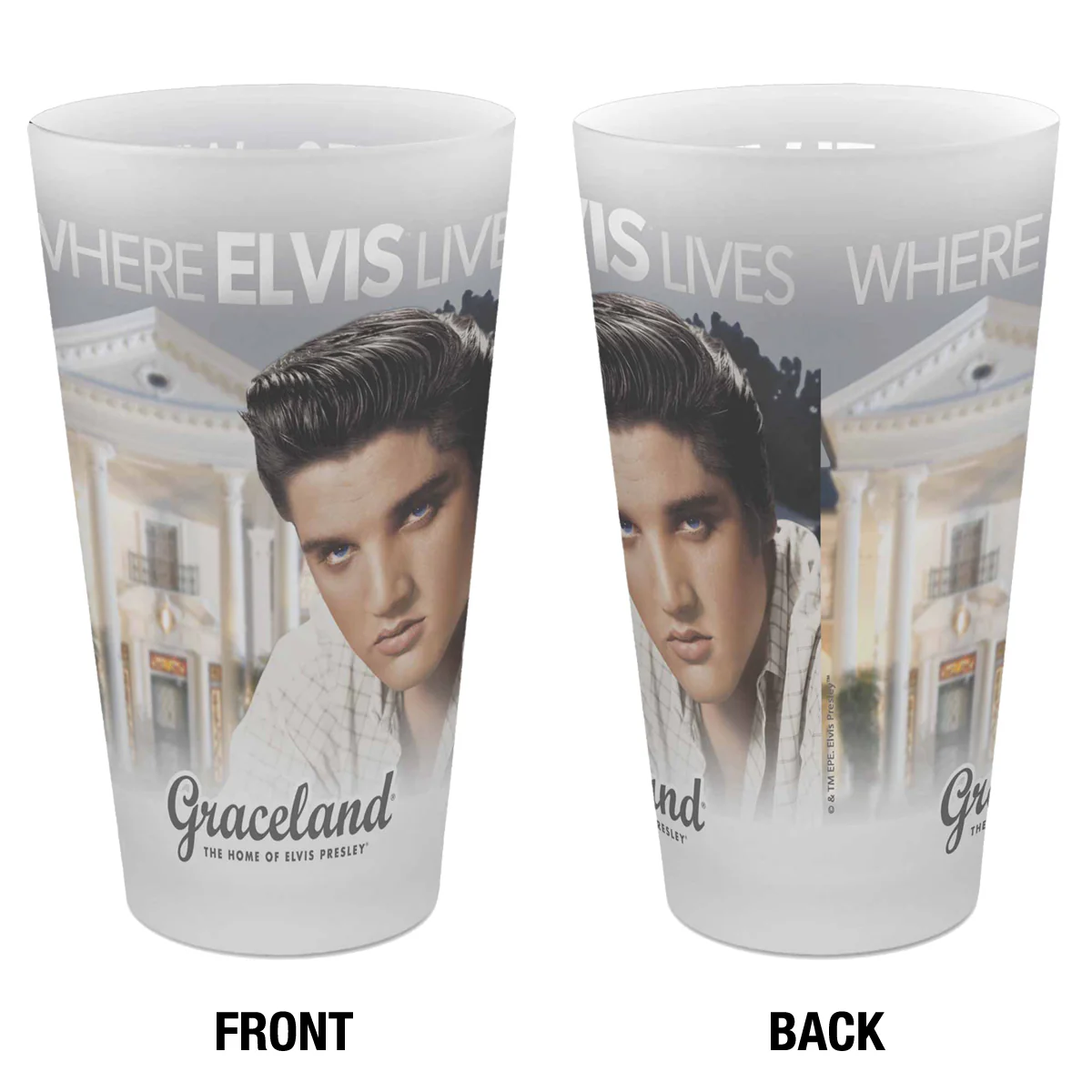 Where Elvis Lives Frosted Pint Glass - Image 2