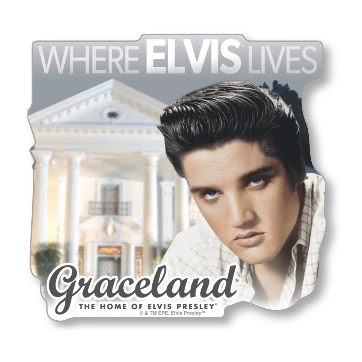 Where Elvis Lives Glitter Magnet